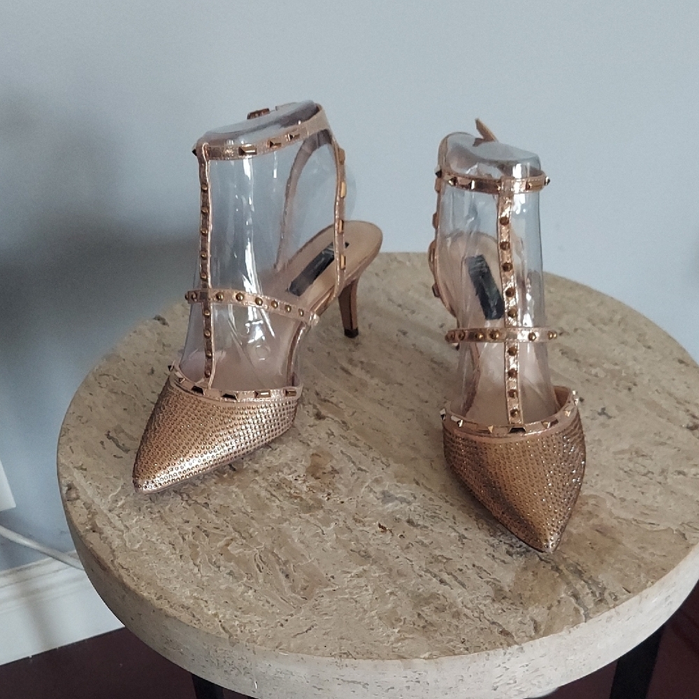 Vintage Studded Gold  Heels